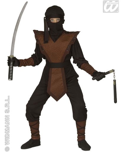 Ninja & Samurai Kostuum | Bruine Ninja Rover Kostuum Jongen | Maat 140 | Carnaval kostuum | Verkleedkleding