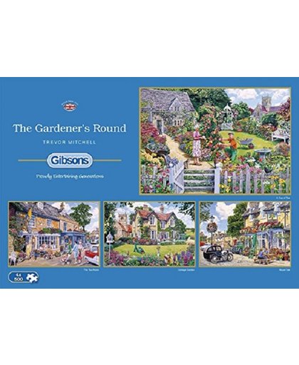 Gibsons puzzel - the gardener `s round - 4 x 500