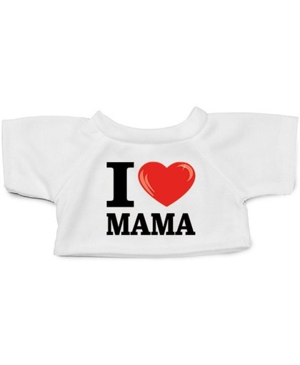 Knuffel kleding I love mama t-shirt  wit M voor Clothies knuffel
