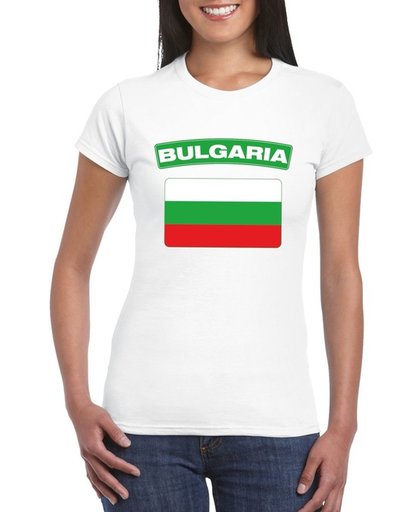 Bulgaije t-shirt met Bulgaarse vlag wit dames S