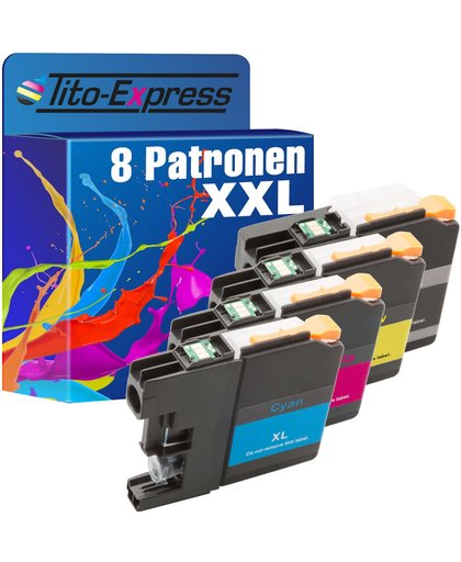 Tito-Express PlatinumSerie PlatinumSerie® 8 compatible Patronen XXL voor Brother LC223 LC225 LC227 Black Cyan Magenta Yellow DCP-J4120 DW MFC-J 4420 DW MFC-J4425 DW MFC-J4620 DW MFC-J4625 DW MFC-J5600 Series MFC-J5625 DW MFC-J5720 DW