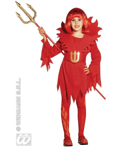 Duivel Kostuum | Kleine Duivelin Red Devil Kostuum Meisje | Maat 140 | Halloween | Verkleedkleding