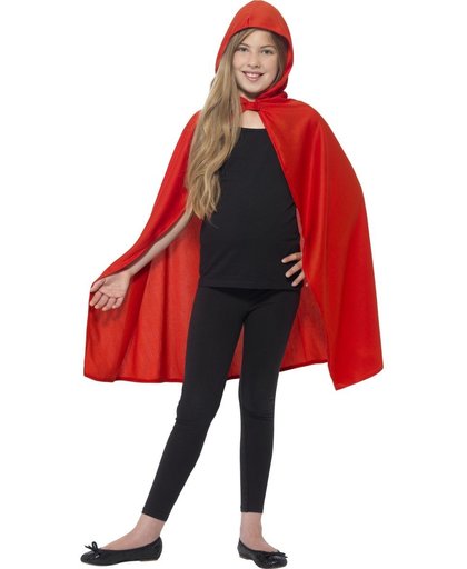 Rode cape voor jongens en meisjes - Roodkapje cape voor kinderen maat 128 - 140