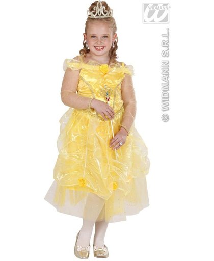 Koning Prins & Adel Kostuum | Prinses Sunshine Geel Prinses Cuty Kostuum Meisje | Maat 158 | Carnaval kostuum | Verkleedkleding
