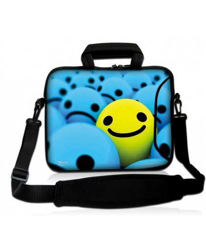 Sleevy 15.6 inch laptoptas gele smiley