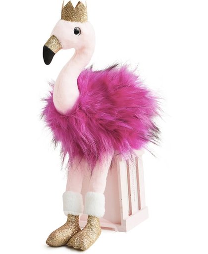 Roze Flamingo knuffel 45 cm, Flamingo knuffel, Flamingo knuffel roze met goud, Dou Dou et Compagnie