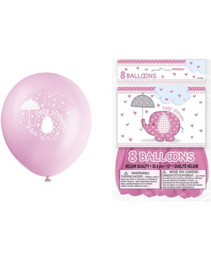 Ballonnen Roze Olifantje 30,48Cm /8St