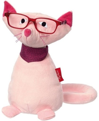 Pluche brillen drager kat/poes voor meisjes - Brillenhouder roze poesje voor kinderen