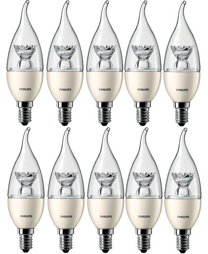 10 stuks - Philips LED Tip Kaarslamp E14 3.4-25W 2700K Dimbaar