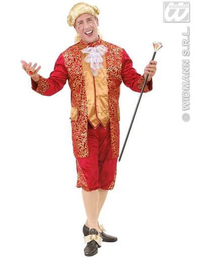 Middeleeuwen & Renaissance Kostuum | Markies Fluweel Bordeaux Rood Beethoven Kostuum Man | Medium | Carnaval kostuum | Verkleedkleding