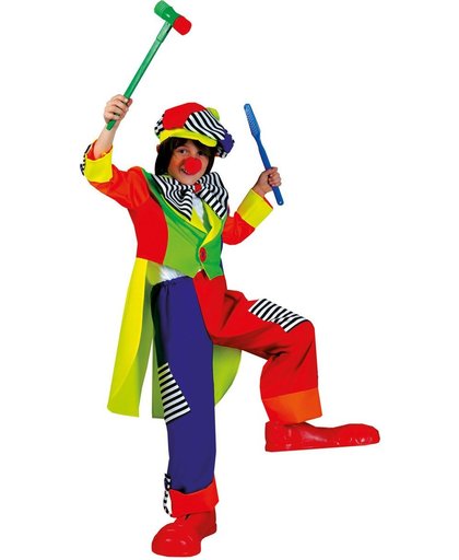Clown & Nar Kostuum | Olaffio Clown | Jongen | Maat 128 | Carnaval kostuum | Verkleedkleding