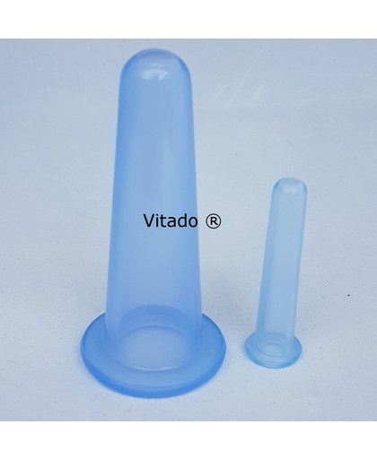Massage cup voor het gezicht,  cupping set siliconen voor gezicht / faciale cupping, 3.6 cm + tijdelijk 1.5 cm cup gratis, KLEUR BLAUW