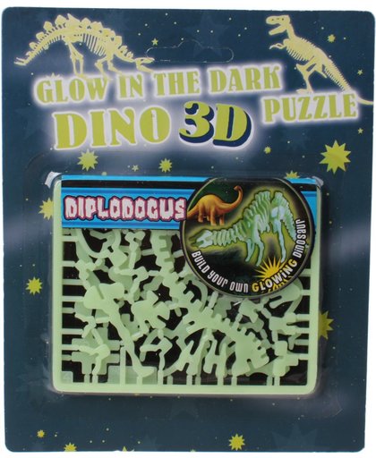 Free And Easy 3d Puzzel Glow In The Dark 17 Cm Diplodocus