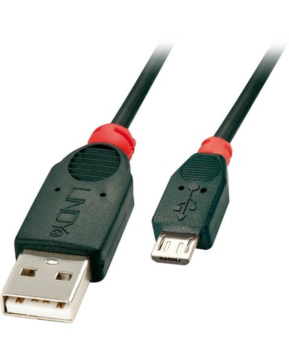 Lindy 41803 USB-kabel 2 m USB A Micro-USB B Mannelijk Zwart