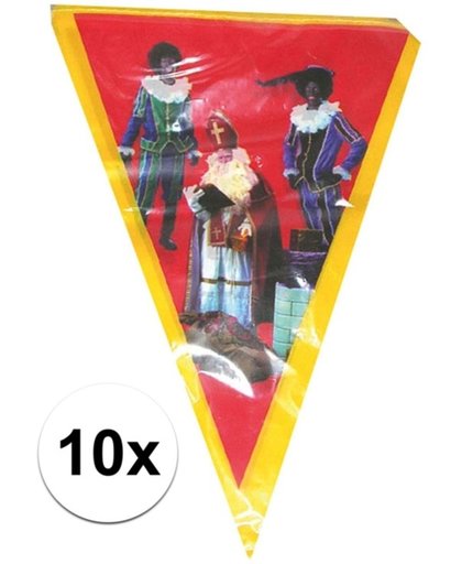 10x Vlaggenlijn Sinterklaas Sint en Piet - 5 meter - slingers