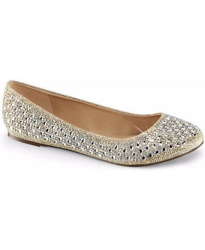 Goud/zilveren ballerina schoenen met glitters voor dames 40