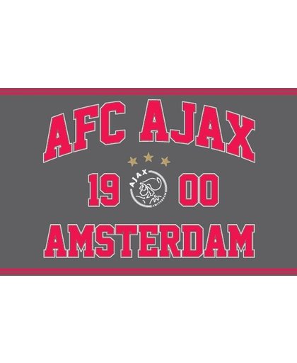 Ajax Vlag - Groot - Est 1900 - Grijs