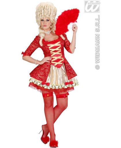 Middeleeuwen & Renaissance Kostuum | Koningin Barok Rood Miss Mozart Kostuum Vrouw | Large | Carnaval kostuum | Verkleedkleding