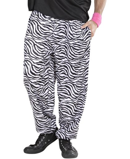 Jaren 80 & 90 Kostuum | Baggy Broek 80s Zebra Man | XL | Carnaval kostuum | Verkleedkleding
