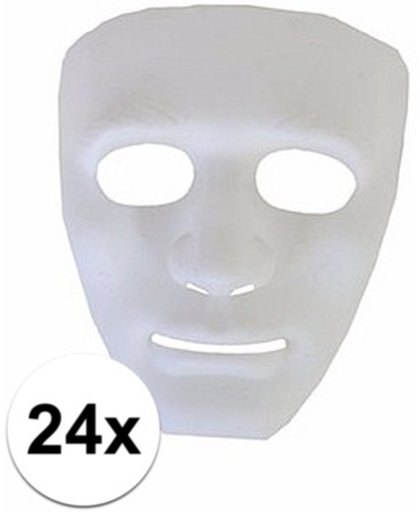 Halloween 24 plastic spoken gezichtsmaskers