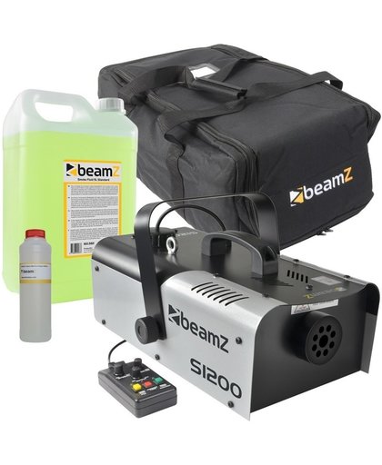 BeamZ Rookmachine pakket met S1200 rookmachine, tas, rookvloeistof & reinigingsvloeistof