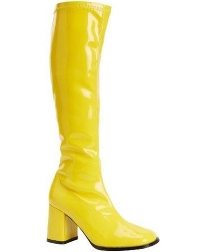 Verkleed/feest gele kuitlaarzen met blokhak 39