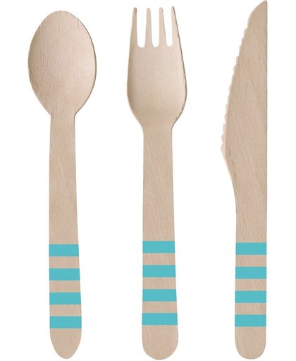 24 Wooden Cutlery Pineapple Vibes