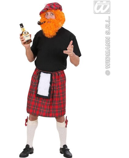 Schotse Kilt Rode Ruiten Man | Small | Carnaval kostuum | Verkleedkleding