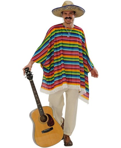 Spaans & Mexicaans Kostuum | Poncho Set Met Sombrero Ole Muchacho | Volwassen | One Size | Carnaval kostuum | Verkleedkleding