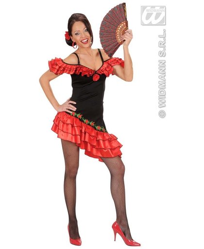 Spaans & Mexicaans Kostuum | Senorita Hot Flamenco Danser Kostuum Vrouw | Large | Carnaval kostuum | Verkleedkleding