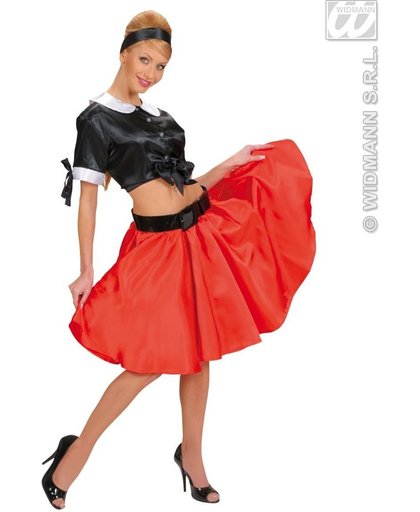Satijnen Rokje Met Petticoat, Rood Vrouw | One Size | Carnaval kostuum | Verkleedkleding
