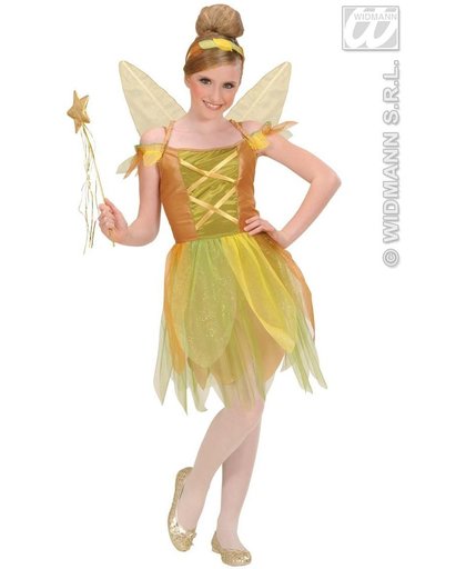 Elfen Feeen & Fantasy Kostuum | Pixie Gouden Woud Prinses Spell Kostuum Meisje | Maat 140 | Carnaval kostuum | Verkleedkleding