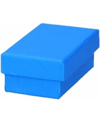 Blauw cadeaudoosje / kadodoosje 8 cm rechthoekig