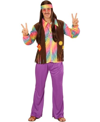 Veelkleurig pastel hippie kostuum voor mannen - Verkleedkleding