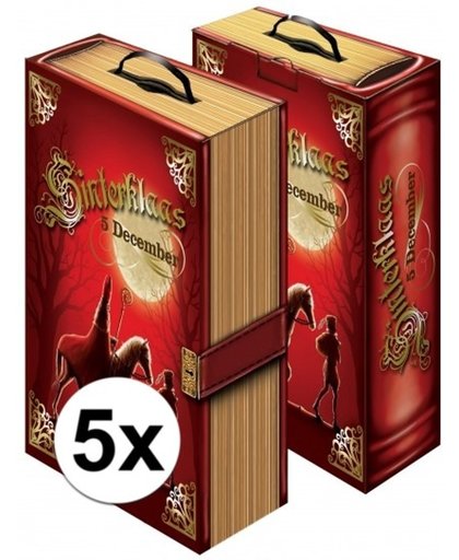 5x Sinterklaas boek cadeaudoos/ cadeauverpakking