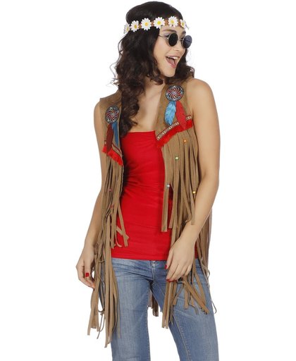 Indianen of hippy vestje voor dame maat 48