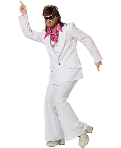 Disco kostuum Saturday Night Fever wit voor heer maat 58