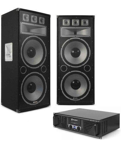 Vonyx TX215 Speakerset 2x 15" 3000W met SkyTec PRO2000 versterker