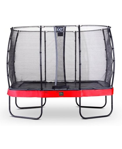 EXIT Elegant Premium trampoline rectangular 214x366cm with safetynet Economy - red