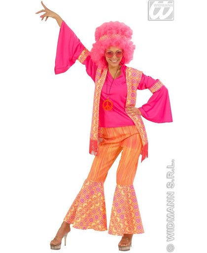 Hippie Kostuum | Hippie Dame Ms Pink Kostuum Vrouw | Large | Carnaval kostuum | Verkleedkleding