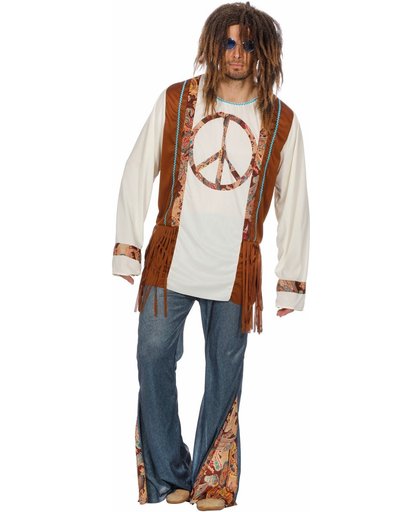 Hippy peace kostuum voor heer maat 56