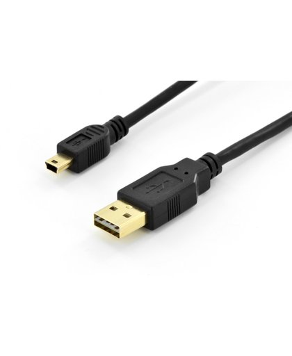 ASSMANN Electronic AK-300123-018-S USB-kabel 1,8 m USB A Mini-USB B Mannelijk Zwart