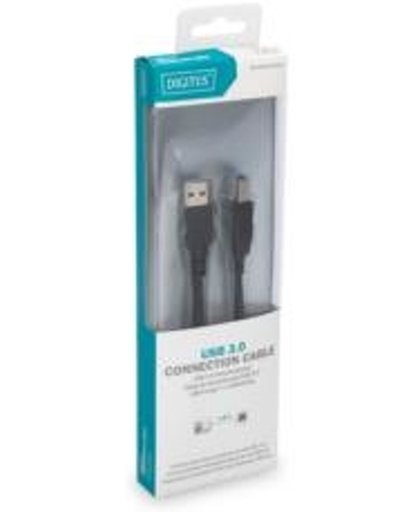 Digitus 1.8m, USB2.0-A/USB2.0-B USB-kabel 1,8 m USB A USB B Mannelijk Zwart