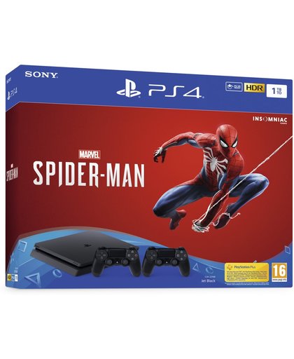 Sony Playstation 4 Slim Spider-Man console bundel + 2x Wireless Dualshock 4 Controller V2 - PS4