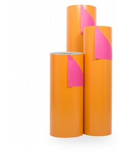 Cadeaupapier Oranje-Roze - 30cm - 200m - 70gr | Winkelrol / Toonbankrol / Geschenkpapier / Kadopapier / Inpakpapier