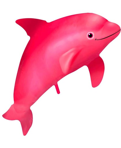 Folieballon roze dolfijn - 99x70cm