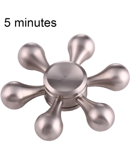 Fidget Spinner Toy Stress rooducer Anti-Anxiety Toy voor Children en Adults, About 4.0 Minutes Rotation Time,  Big Steel Beads Bearing + Steel materiaal, Six Leaves Drops Type(zilver)