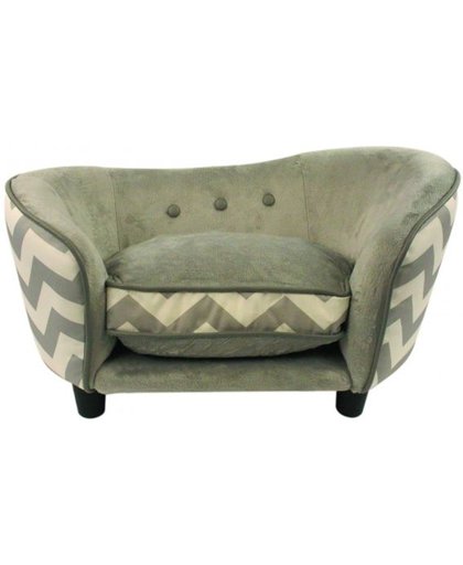 Enchanted hondenmand sofa chevron grijs 68x41x38 cm