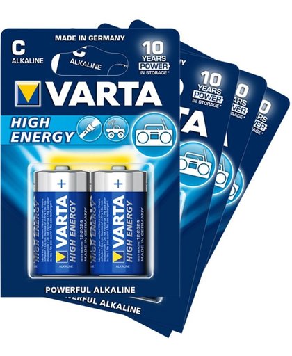 Batterijen C (8x) - Set van 8 Varta C batterijen (o.a. voor Vonyx MEG050 megafoon)