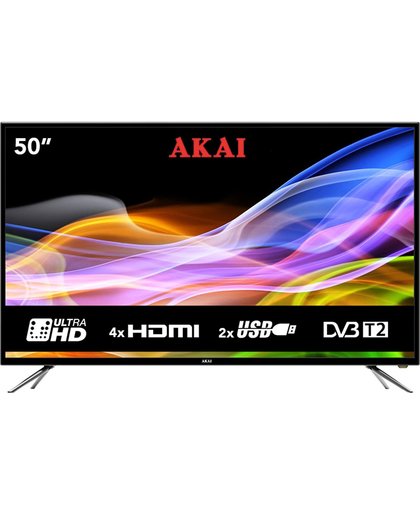 Akai 49B4744K - Ultra HD 50 inch Televisie met 4x HDMI